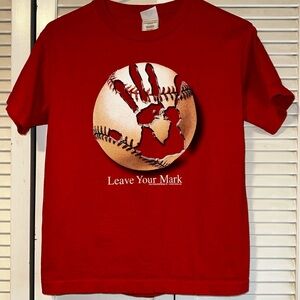 Baseball Red T-shirt Leave Your Mark Youth M